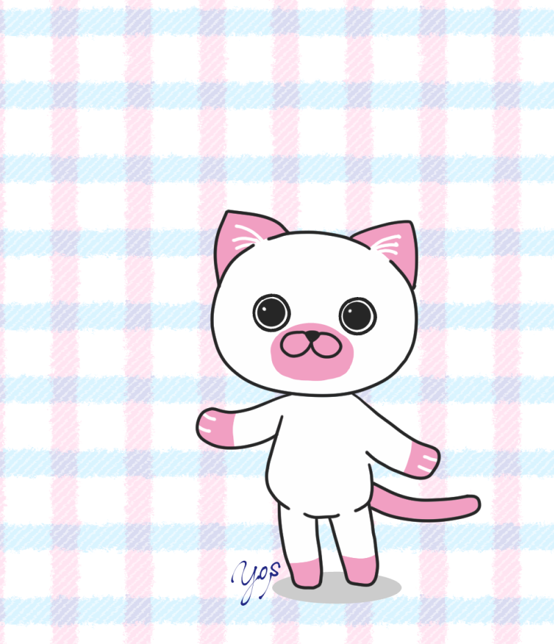 春らしい猫のキャラクターイラスト